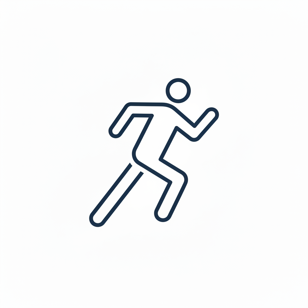 Deep Dark Blue Running Icon